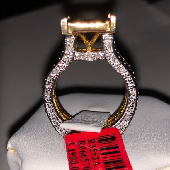 10k gold vermeil REAL Diamond stunning exclusive custom diamond ring not CZ wow! - Picture 5 of 9